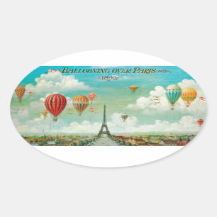 Adesivo Oval Ballooning sobre Paris