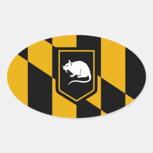 Adesivo Oval Baltimore Flag Rat