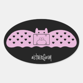 Adesivo Oval Banda Bat Rosa Versão 1