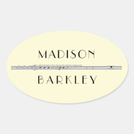 Adesivo Oval Banda de Professores de Música Flute Musical