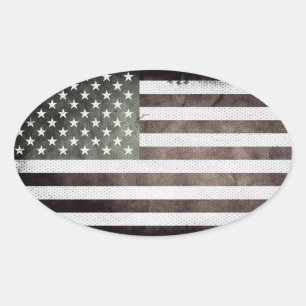 Adesivo Oval Bandeira americana