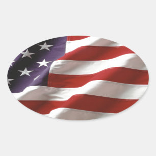 Adesivo Oval Bandeira Americana