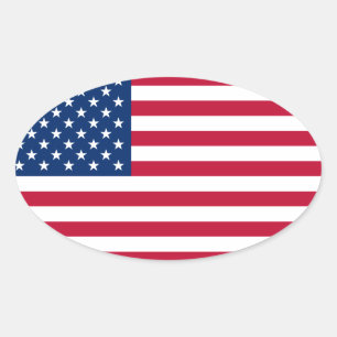 Adesivo Oval Bandeira Americana