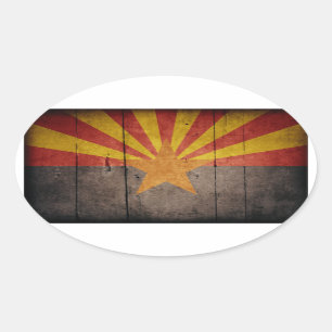 Adesivo Oval Bandeira áspera da arizona