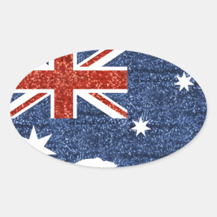 Adesivo Oval bandeira australiana sequencial