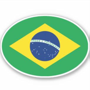 Adesivo Oval Bandeira Brasileira