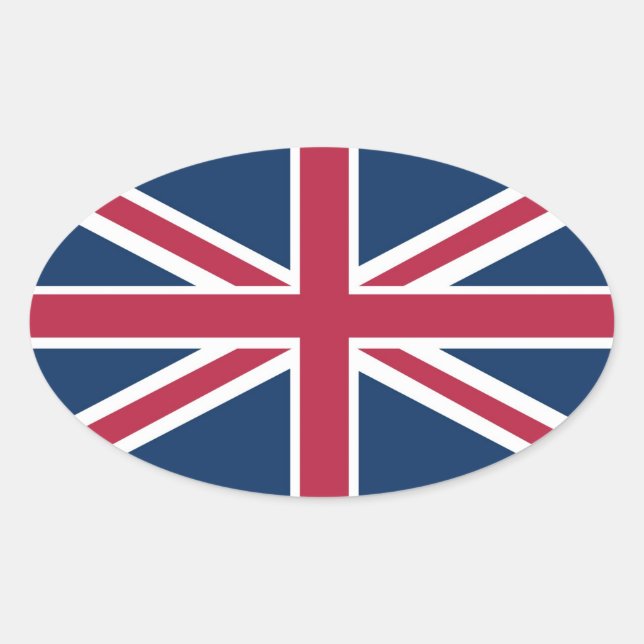 Adesivo Oval bandeira britânica (Frente)