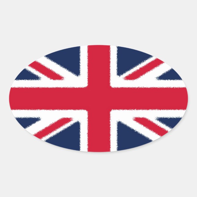 Adesivo Oval Bandeira Britânica (Frente)