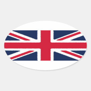 Adesivo Oval Bandeira Britânica