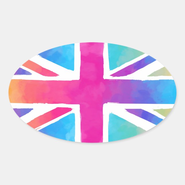 Adesivo Oval Bandeira Britânica Custa (Frente)