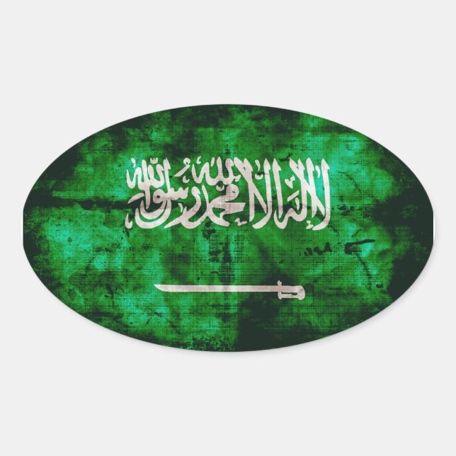 Adesivo Oval Bandeira da Arábia Saudita (Frente)