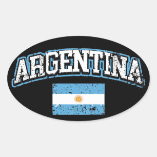 Adesivo Oval Bandeira da Argentina