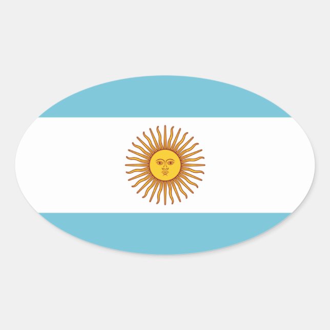 Adesivo Oval Bandeira da Argentina (Frente)