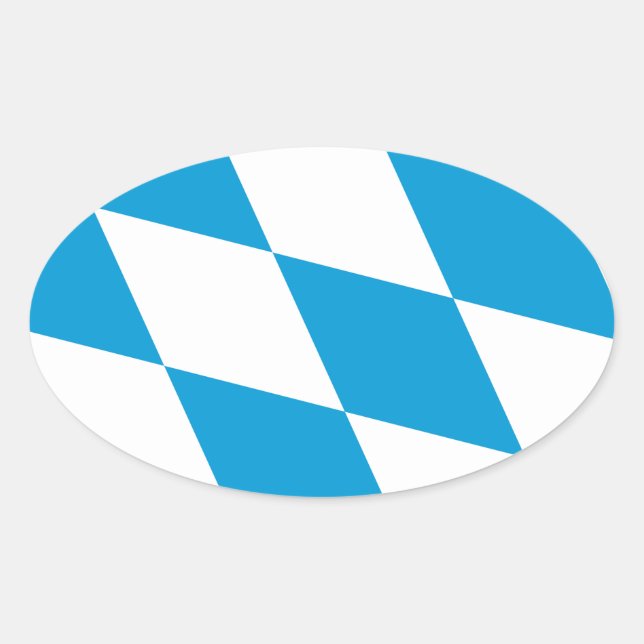 Adesivo Oval Bandeira da Baviera, ALEMANHA (Frente)