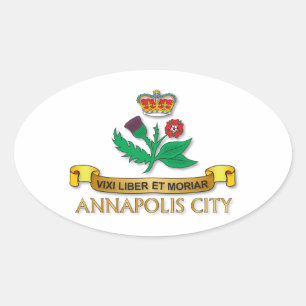 Adesivo Oval Bandeira da cidade de Annapolis