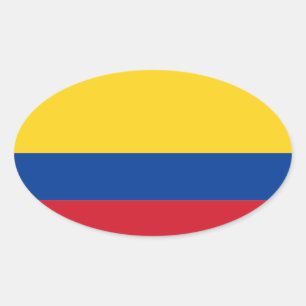 Adesivo Oval Bandeira da Colômbia