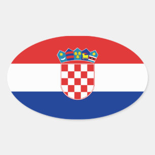 Adesivo Oval Bandeira da Croácia
