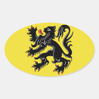 Adesivo Oval Bandeira da Flandres (Bélgica)