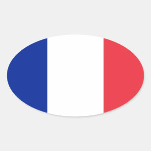 Adesivo Oval Bandeira da França design