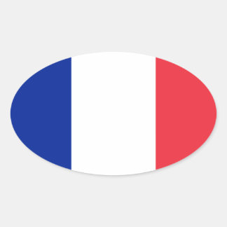 Adesivo Oval Bandeira da França design