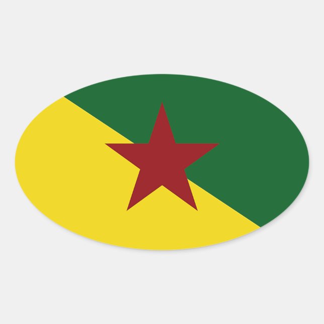 Adesivo Oval Bandeira da Guiana Francesa (Frente)