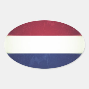 Adesivo Oval Bandeira da Holanda