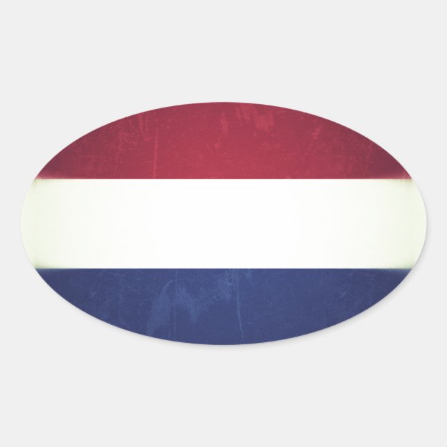 Adesivo Oval Bandeira da Holanda (Frente)