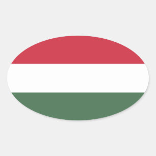 Adesivo Oval Bandeira da Hungria