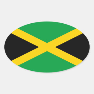 Adesivo Oval Bandeira da Jamaica