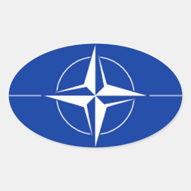 Adesivo Oval Bandeira da NATO (Frente)