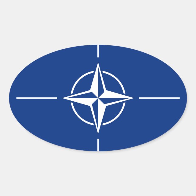 Adesivo Oval Bandeira da NATO (Frente)