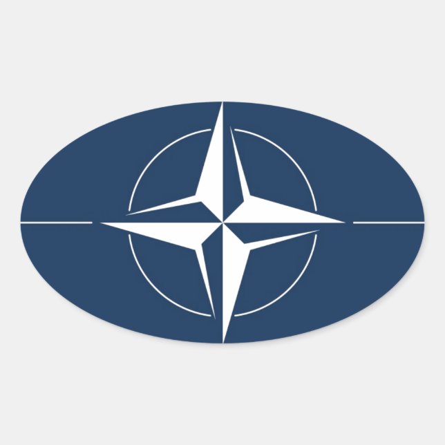 Adesivo Oval Bandeira da NATO (Frente)