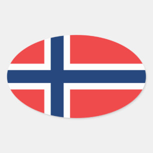Adesivo Oval Bandeira da Noruega