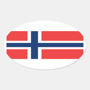 Adesivo Oval Bandeira da Noruega/Noruega