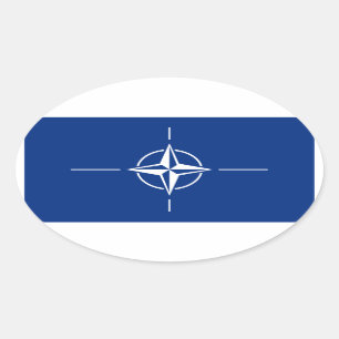 Adesivo Oval Bandeira da OTAN