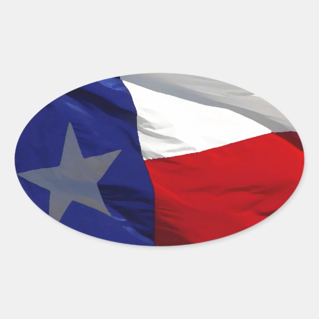 Adesivo Oval Bandeira da Pop Art do Texas (Frente)