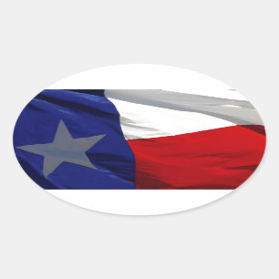 Adesivo Oval Bandeira da Pop Art do Texas