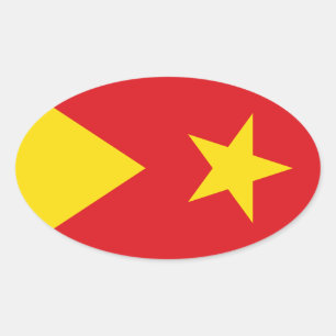 Adesivo Oval Bandeira da região de Tigray