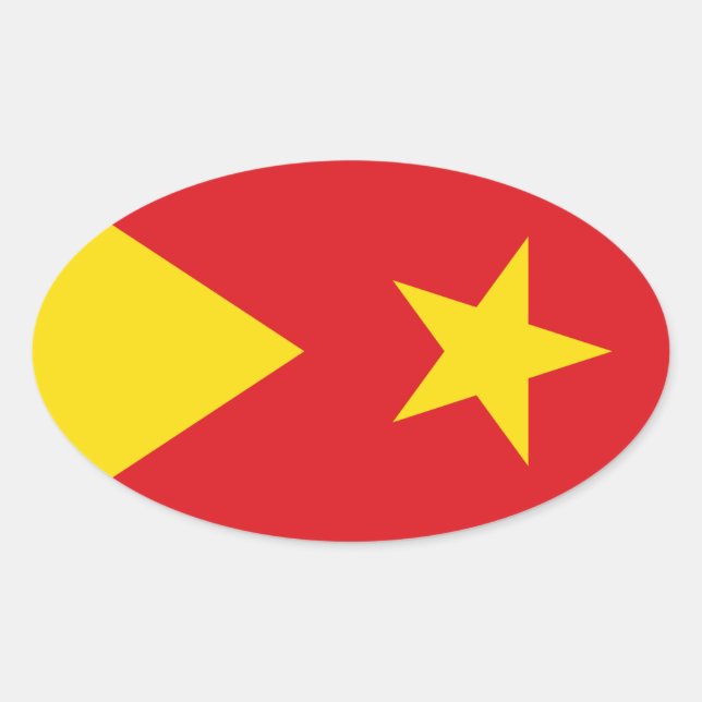 Adesivo Oval Bandeira da região de Tigray (Frente)