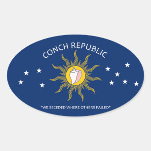 Adesivo Oval Bandeira da república do Conch