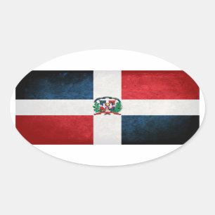 Adesivo Oval Bandeira da República Dominicana