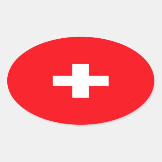 Adesivo Oval Bandeira da Suiça