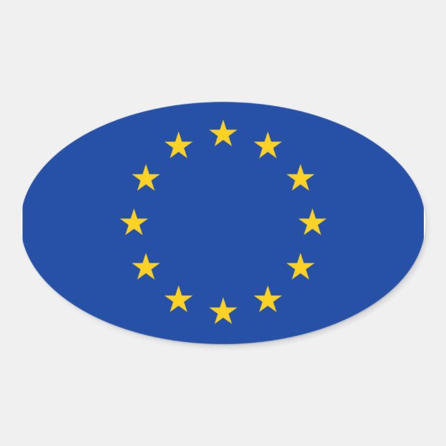 Adesivo Oval Bandeira da União Europeia (Frente)