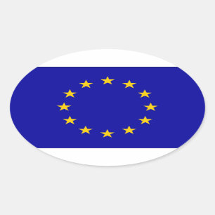 Adesivo Oval Bandeira da União Europeia de E. -