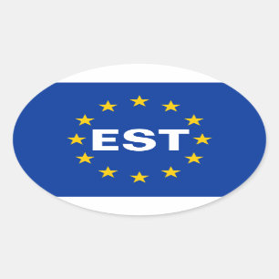 Adesivo Oval Bandeira da União Europeia de QUATRO Estónia "ES