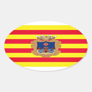Adesivo Oval Bandeira de Benidorm - Comunidad Valenciana (ESP)
