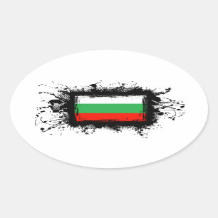 Adesivo Oval Bandeira de Bulgária
