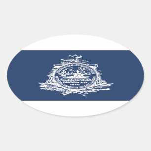 Adesivo Oval Bandeira de Charleston, Carolina do Sul