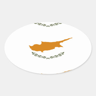 Adesivo Oval Bandeira de Chipre