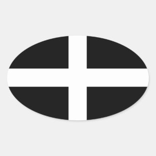 Adesivo Oval Bandeira de Cornualha